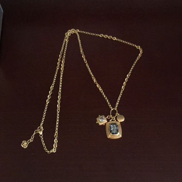 Brighton Jewelry - Brighton gold necklace with blue stone & charms.